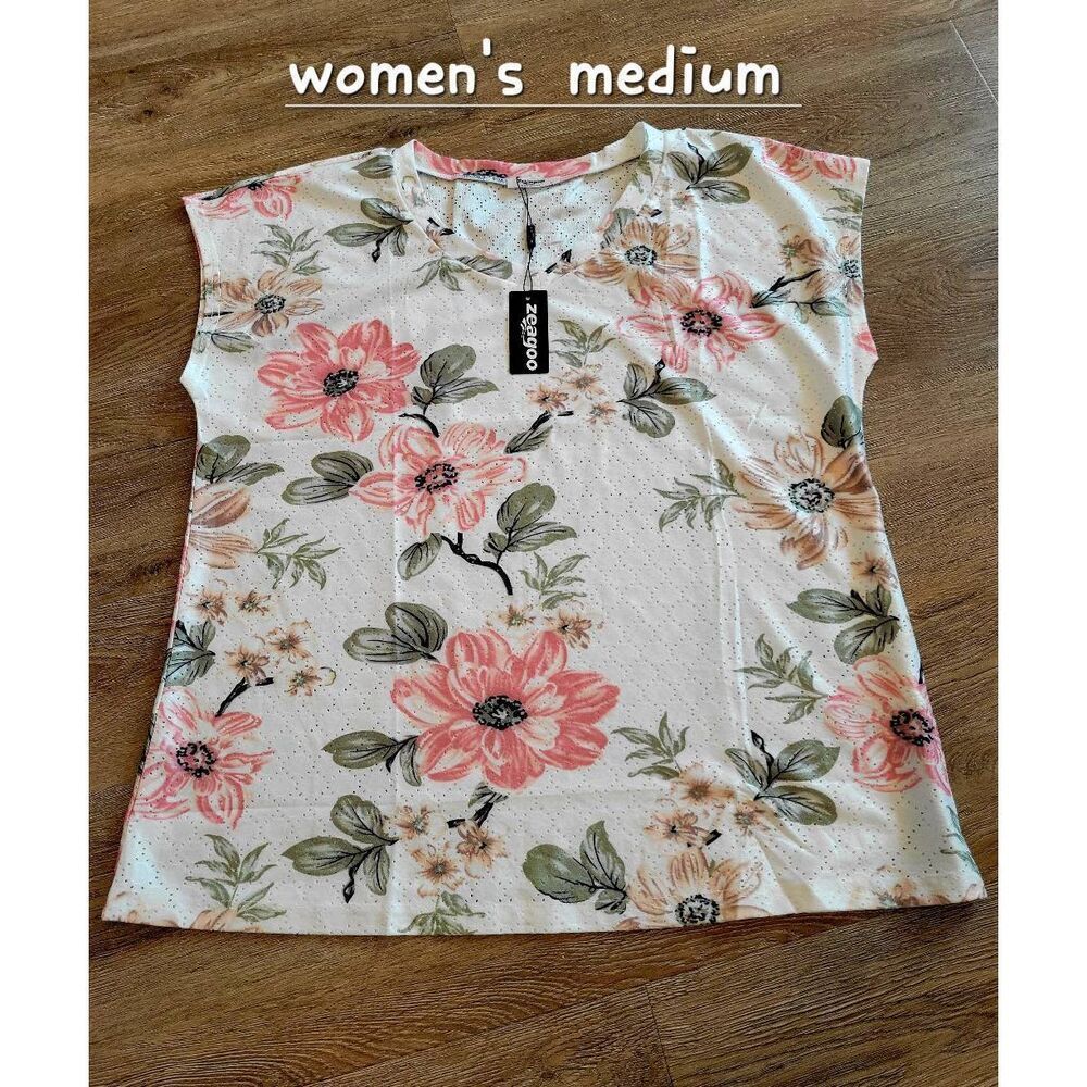 Women's floral new pullover top medium casual gift